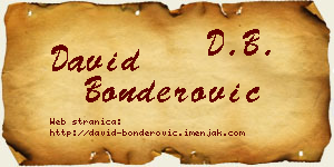 David Bonderović vizit kartica